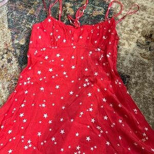 Zara star red dress